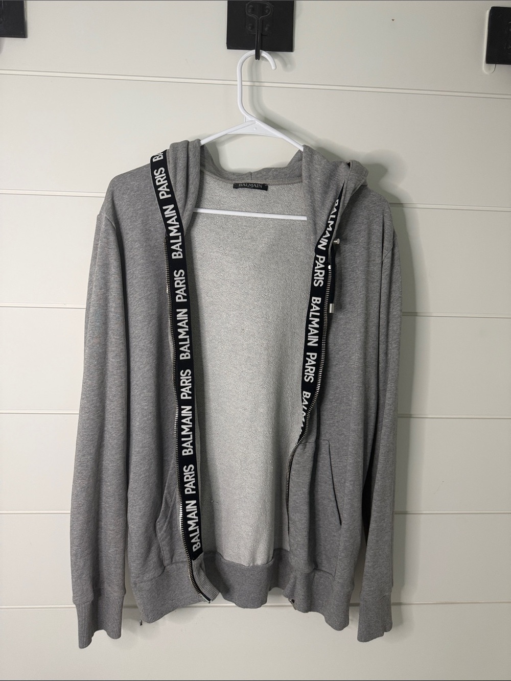 Balmain Paris Grey Hoodie